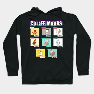 Coffee Addicts Moods Cartoon Hoodie